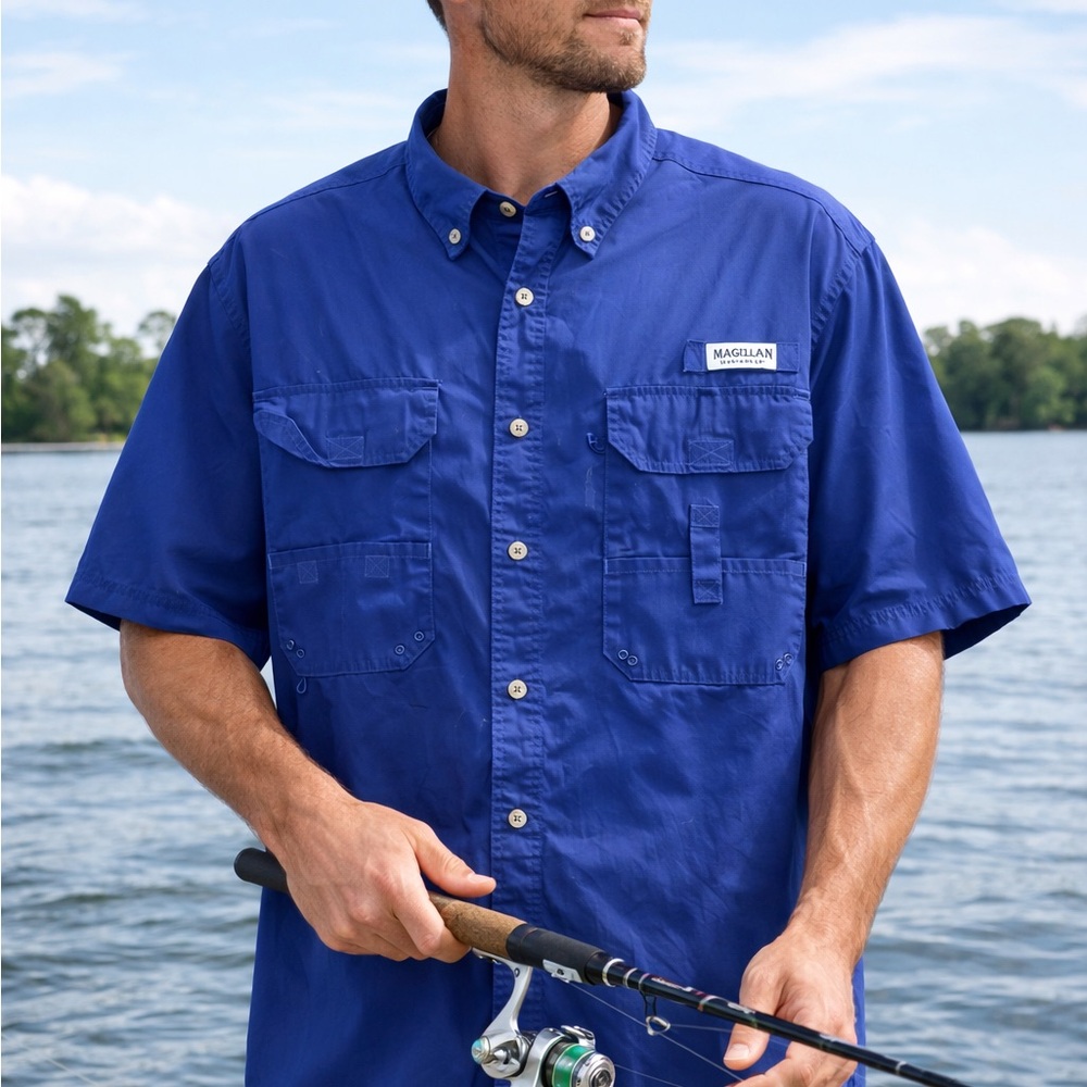 Magellan Outdoors Men's Royal Blue Fishing Shirt